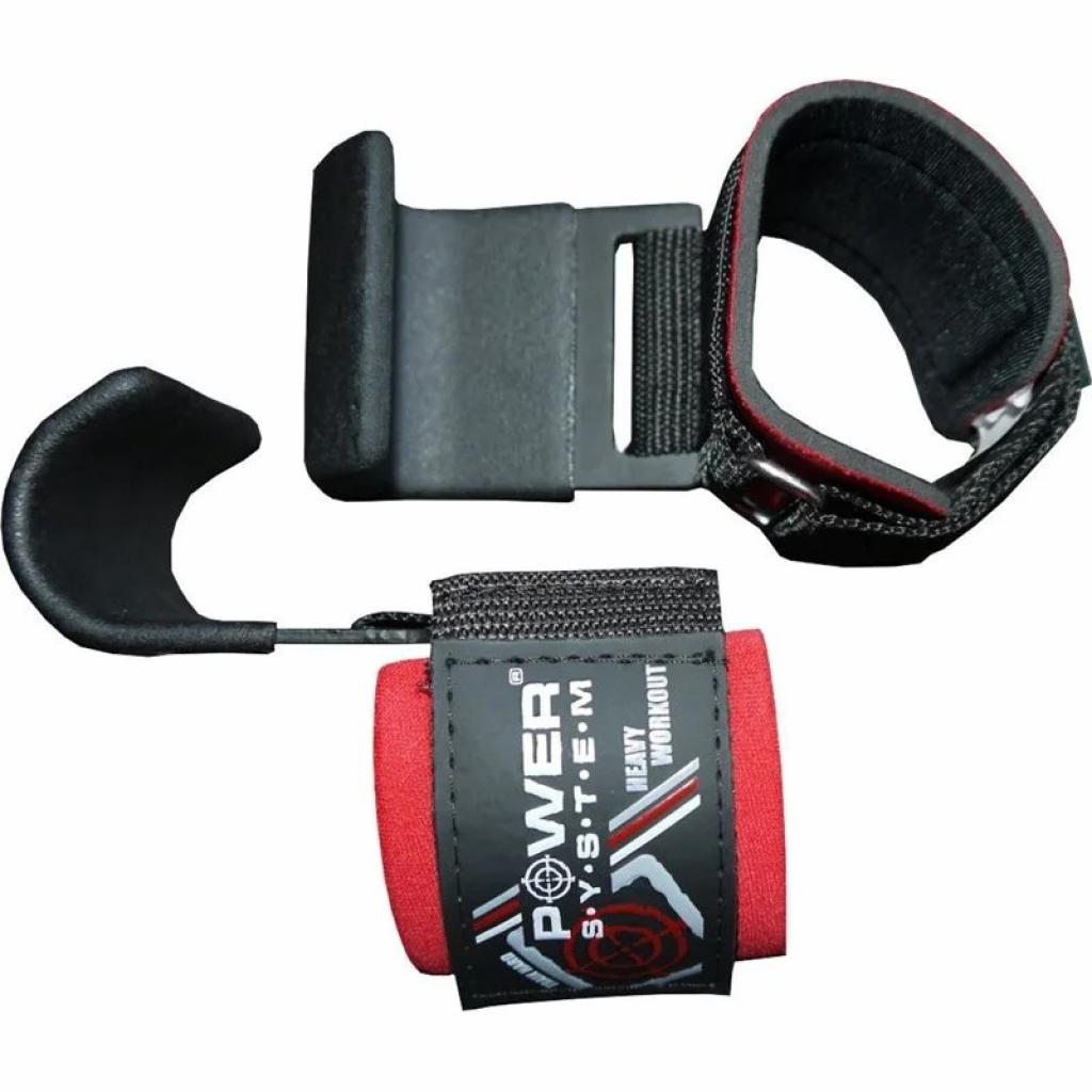 Гаки для тяги на зап'ястя Power System Hardcore Hooks PS-3310 Black/Red (PS-3310_Black-Red) - изображение 2