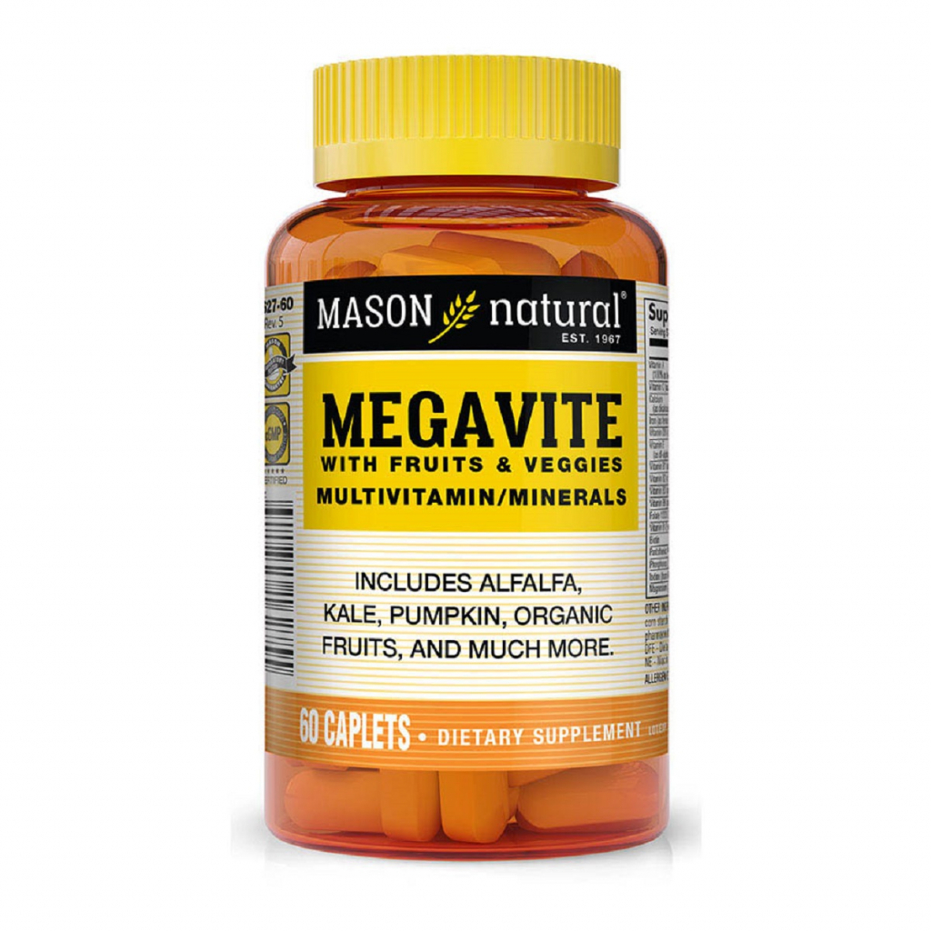 Мультивітамін Mason Natural Мультивітаміни з фруктами і овочами, Megavite With Fruits & (MAV16275) - зображення 1