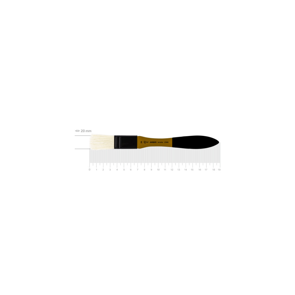 Пензлик для малювання Rosa Щетина флейц, AMBER 2306, №20 (4823098533542) - зображення 1