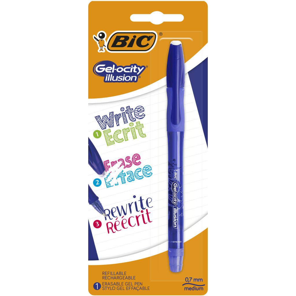 Ручка гелева Bic пиши -стирай Gel-Ocity illusion, синя (bc504895) - зображення 1