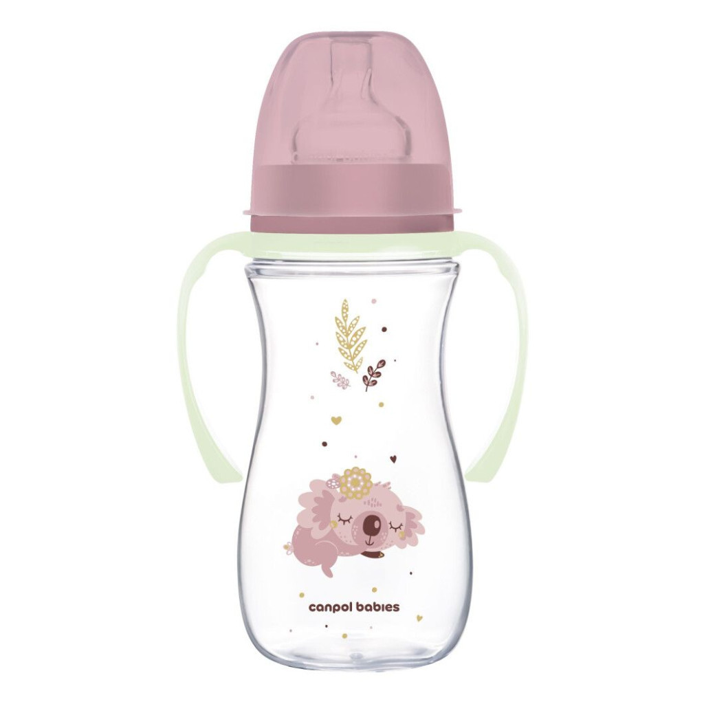 Пляшечка для годування Canpol babies Easystart Sleepy Koala 300 мл рожева (35/238_pin) - зображення 1