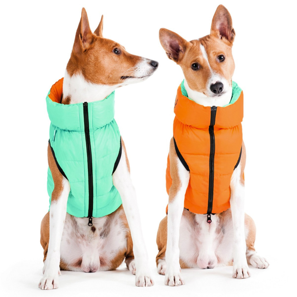 Курточка для тварин Airy Vest Lumi двостороння M 50 м'ятно-помаранчева (2288) - зображення 2