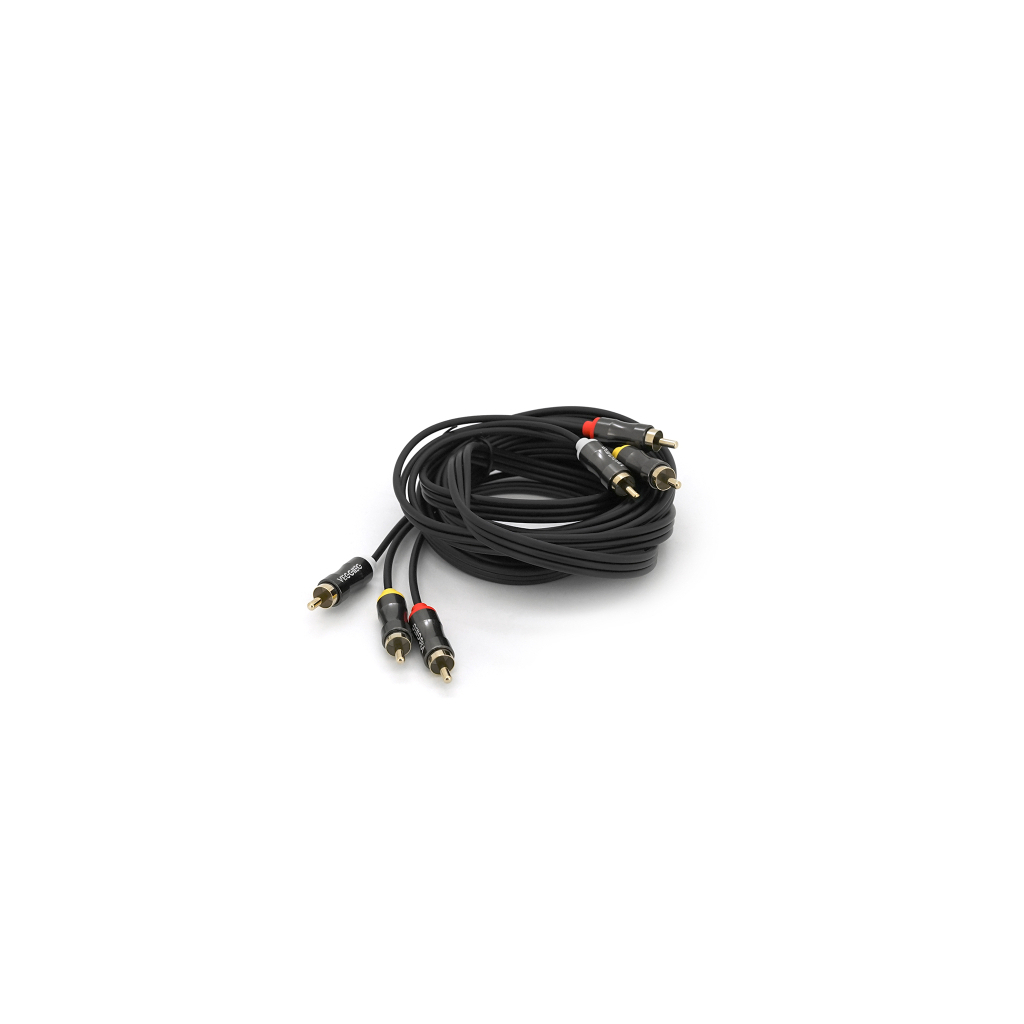 Кабель мультимедійний 3xRCA M to 3xRCA M 3.0m black VEGGIEG (YT-AV303) - изображение 3