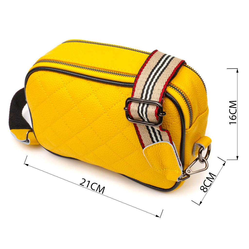 Сумка Vintage Жіноча крос-боді з натуральної шкіри Жовта (22114) - зображення 3