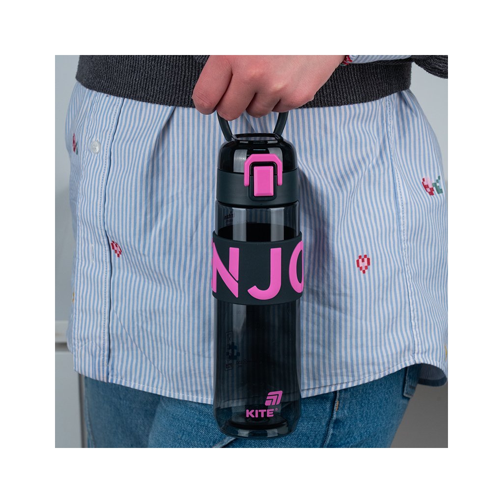 Пляшка для води Kite 680 мл чорно-рожева (K25-1233-3) - зображення 6