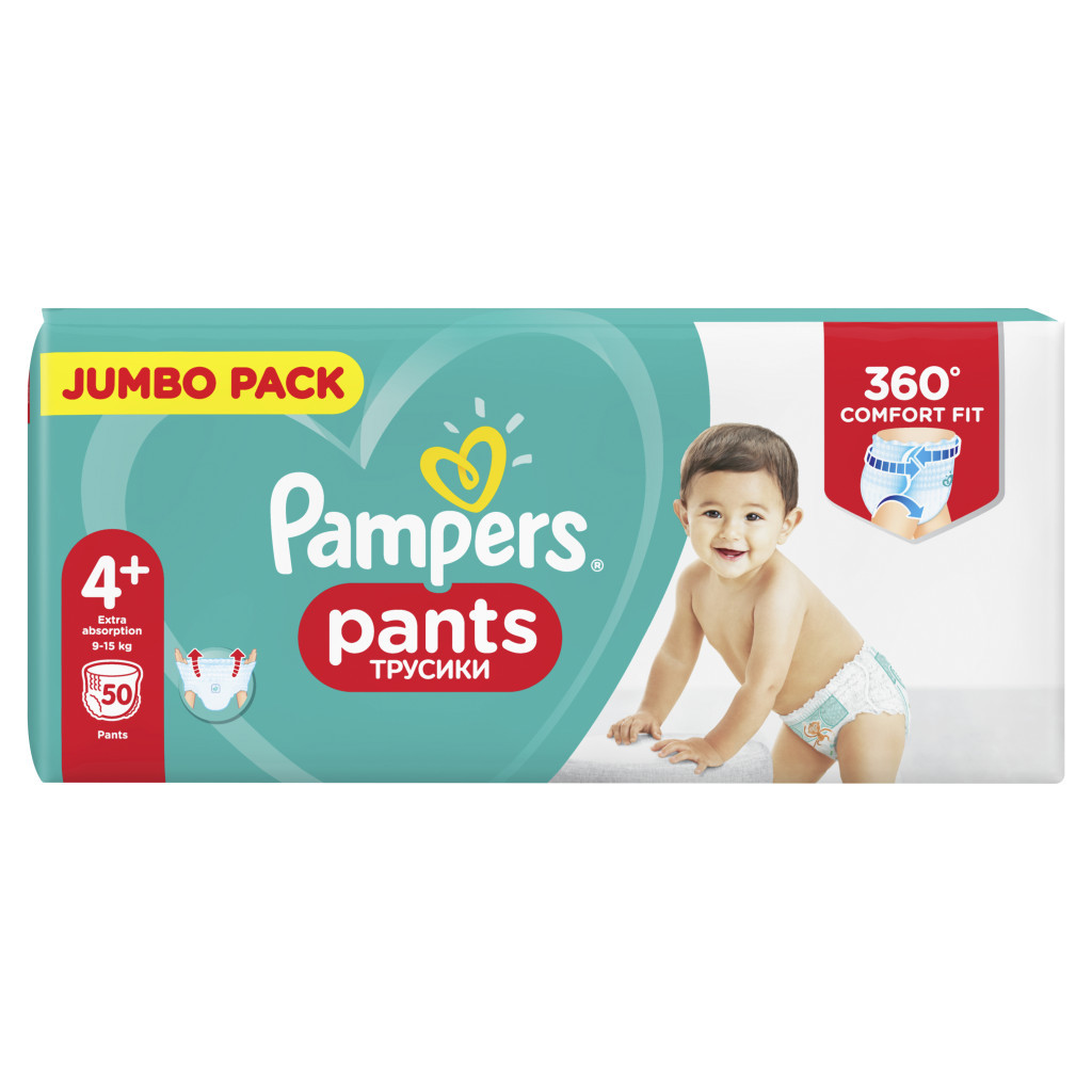 Підгузки Pampers трусики Pants Maxi Plus Розмір 4+ (9-15 кг), 50 шт (8001841133164) - зображення 2
