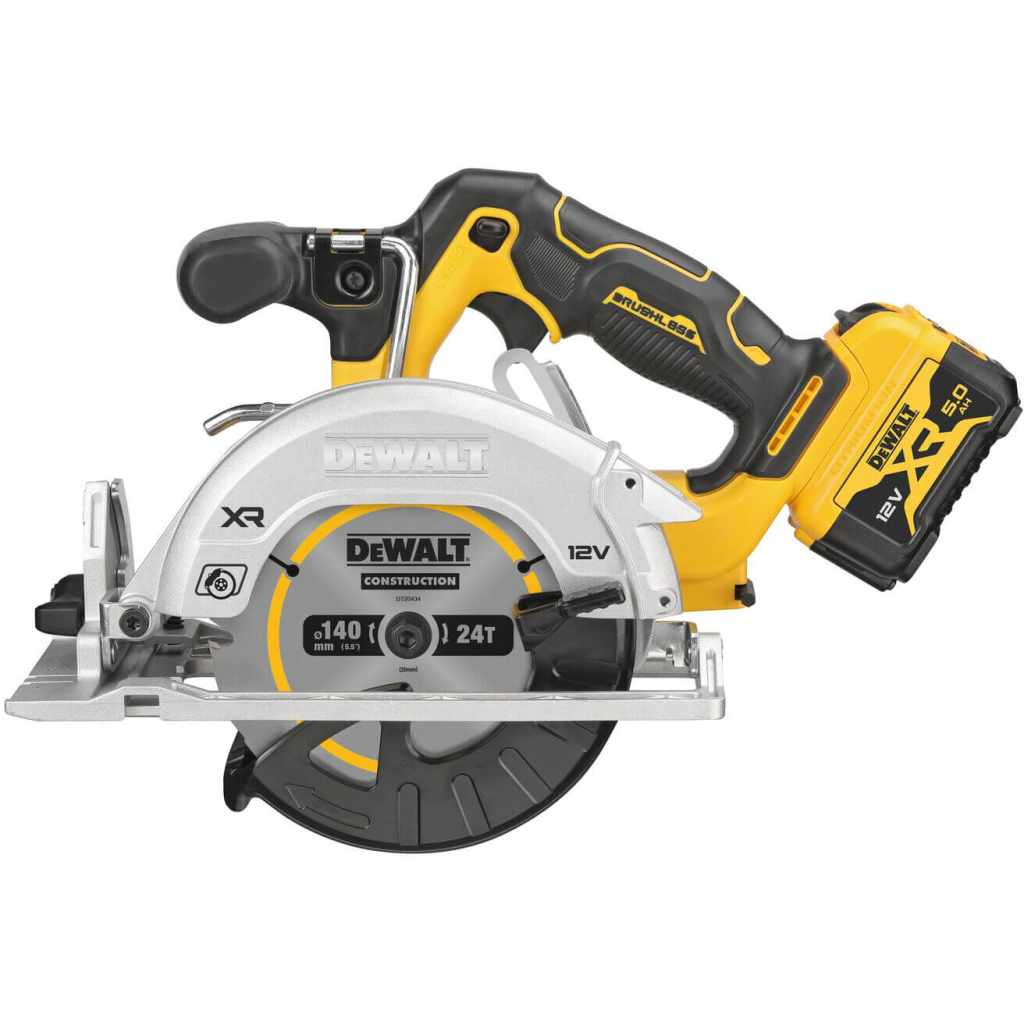 Дискова пила DeWALT 12В XR Li-lon безщіткова, диск 140х20 мм, 2x5Ah, кейс TSTAK (DCS512P2) - зображення 2