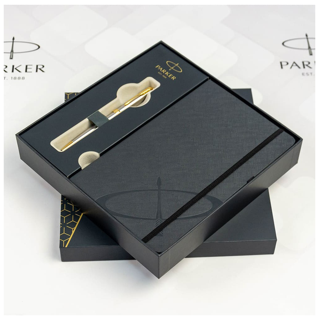 Ручка кулькова Parker SONNET 17 Stainless Steel GT BP + блокнот Parker + подар.упак. GIFT24 (84 132b24) - изображение 5