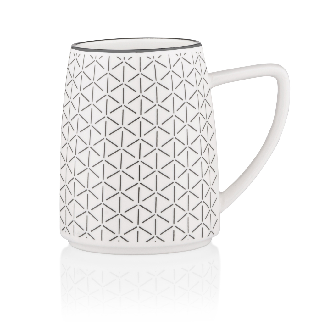 Чашка Ardesto Lamberto, 360мл, порцеляна, біло-сіра (AR3052) - зображення 2