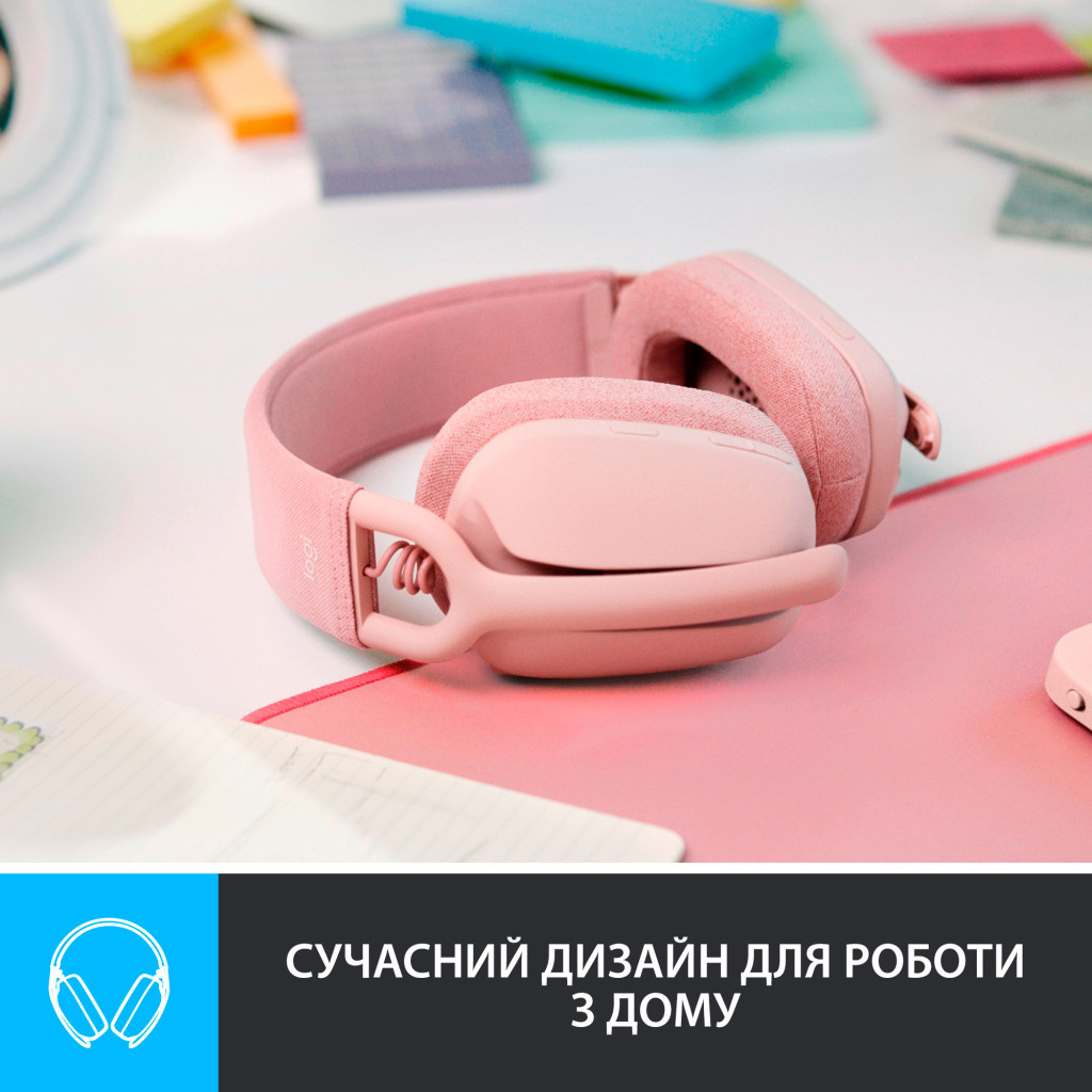 Навушники Logitech Zone Vibe 100 Wireless Rose (981-001224) - зображення 2