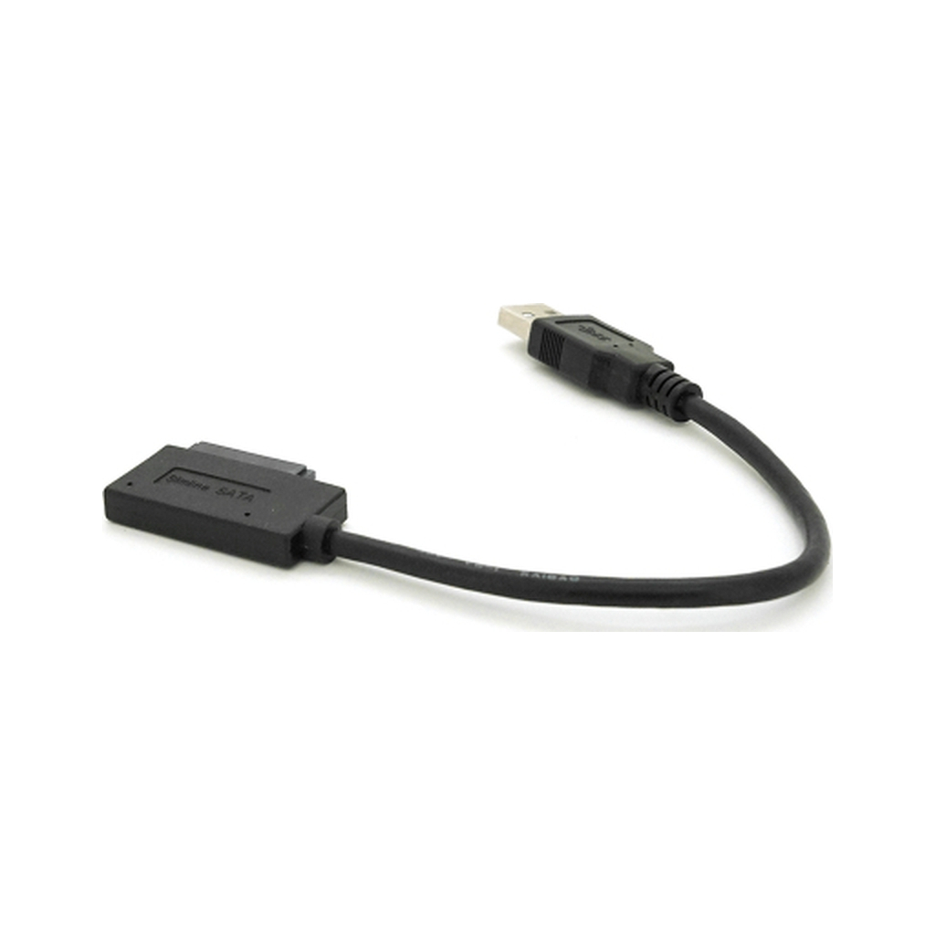 Перехідник USB 3.0 AM to Slimline SATA 13 pin 0.12m for ODD black Voltronic (YT-C3.0-SATA/0.12) - зображення 1