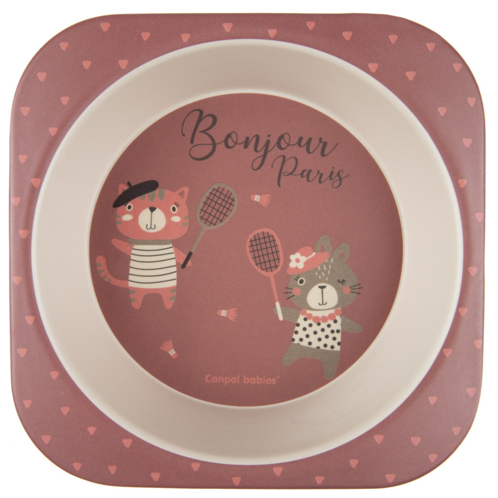 Набір дитячого посуду Canpol babies BONJOUR PARIS посуду 5 ел. червоний (9/227_red) - зображення 4