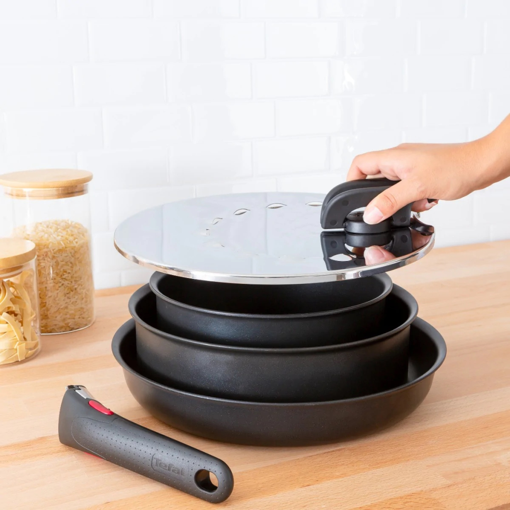 Кришка для посуду Tefal Ingenio, 20-28см, нержавіюча сталь, пластик (L9829853) - зображення 4