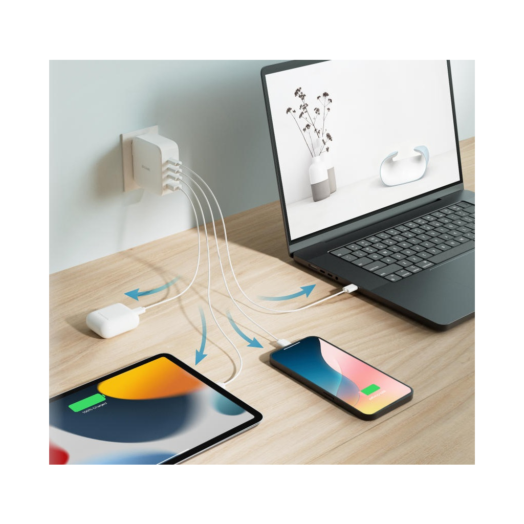 Зарядний пристрій D-Link 3xUSB-C + 1xUSB PD140W GaN white (DCF-141) - зображення 4