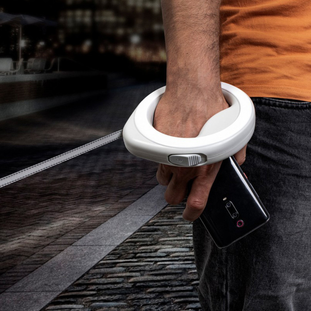 Повідець для собак WAUDOG R-leash світловідбиваюча стрічка XS-M до 40 кг 2.9 м білий (812715) - изображение 5