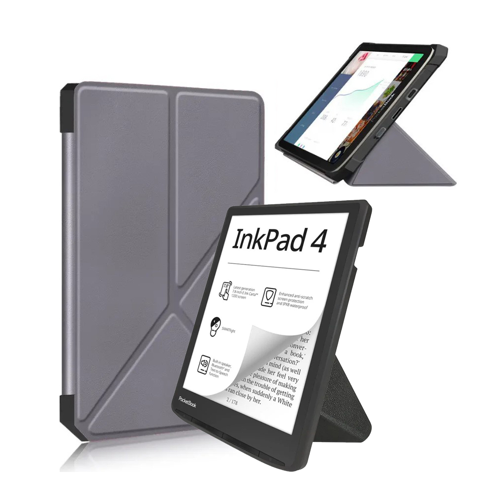 Чохол до електронної книги BeCover Ultra Slim Origami PocketBook 743G InkPad 4/InkPad Color 2/InkPad Color 3 (7.8") Gray (713087) - зображення 2