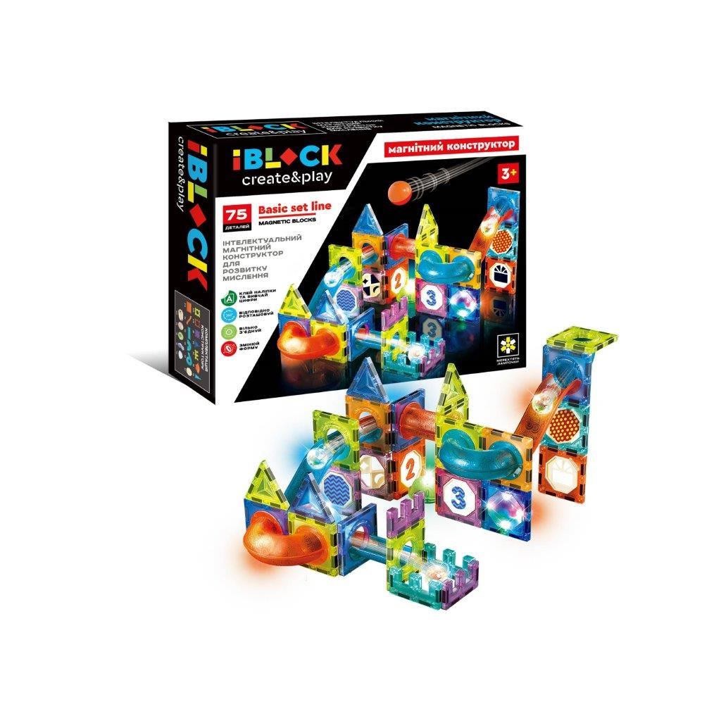 Конструктор iBlock Магнітний 75 деталей (PL-921-255) - зображення 1