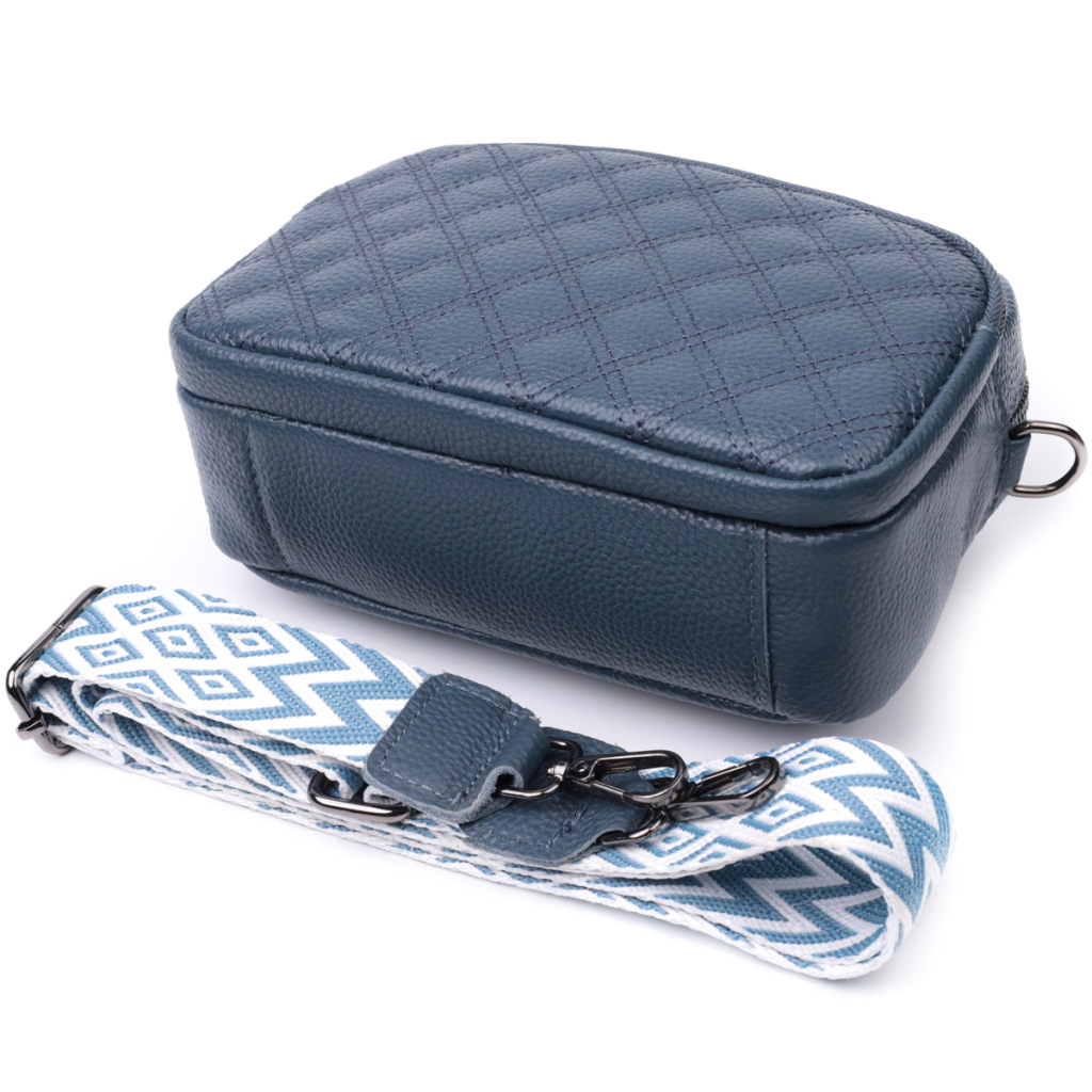 Сумка Vintage З натуральної шкіри Синя (22636) - зображення 8