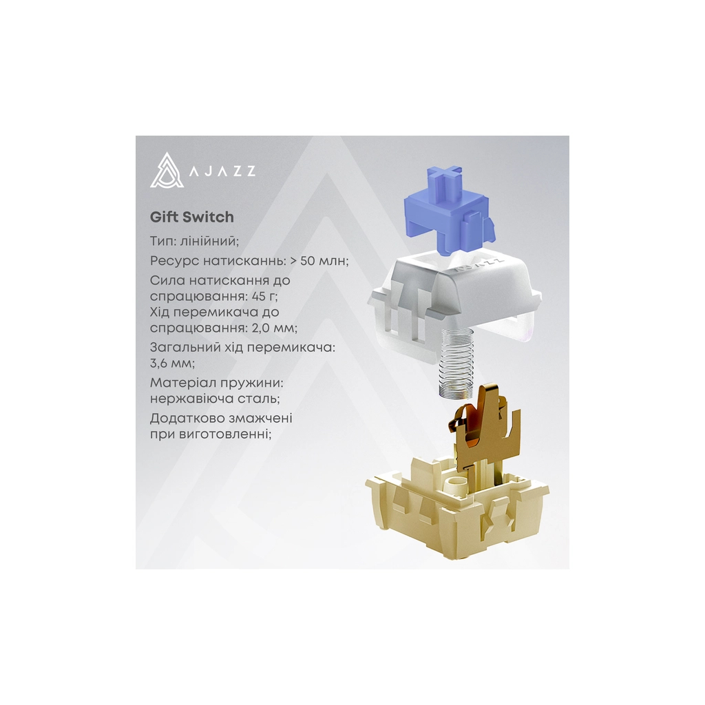 Клавіатура Ajazz AK820 Pro Gift Switch Purple RGB USB/Wireless/Bluetooth UA Purple (AK820PRO-G-PWB) - зображення 12