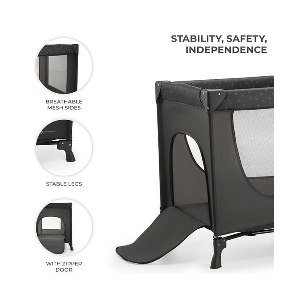 Дитячий манеж Kinderkraft Joy Light Grey (5902533925193) - зображення 4