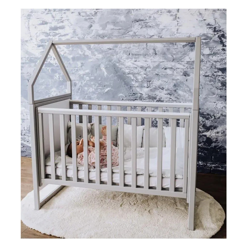 Ліжечко Angelo Будинок (біло-сіре) 120х60 (12004) - зображення 2