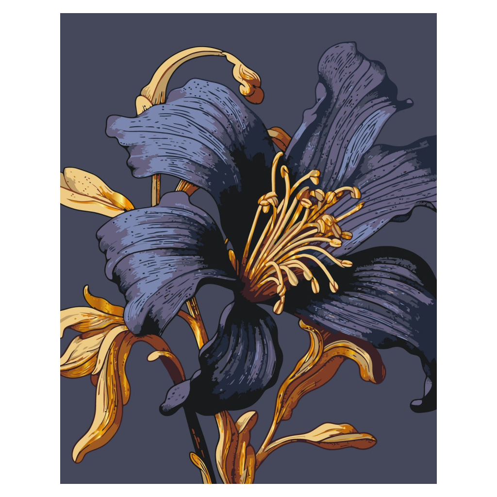 Картина по номерам ArtCraft Таємнича лілія з металізованими фарбами 40х50 см (13151-AC) - зображення 1