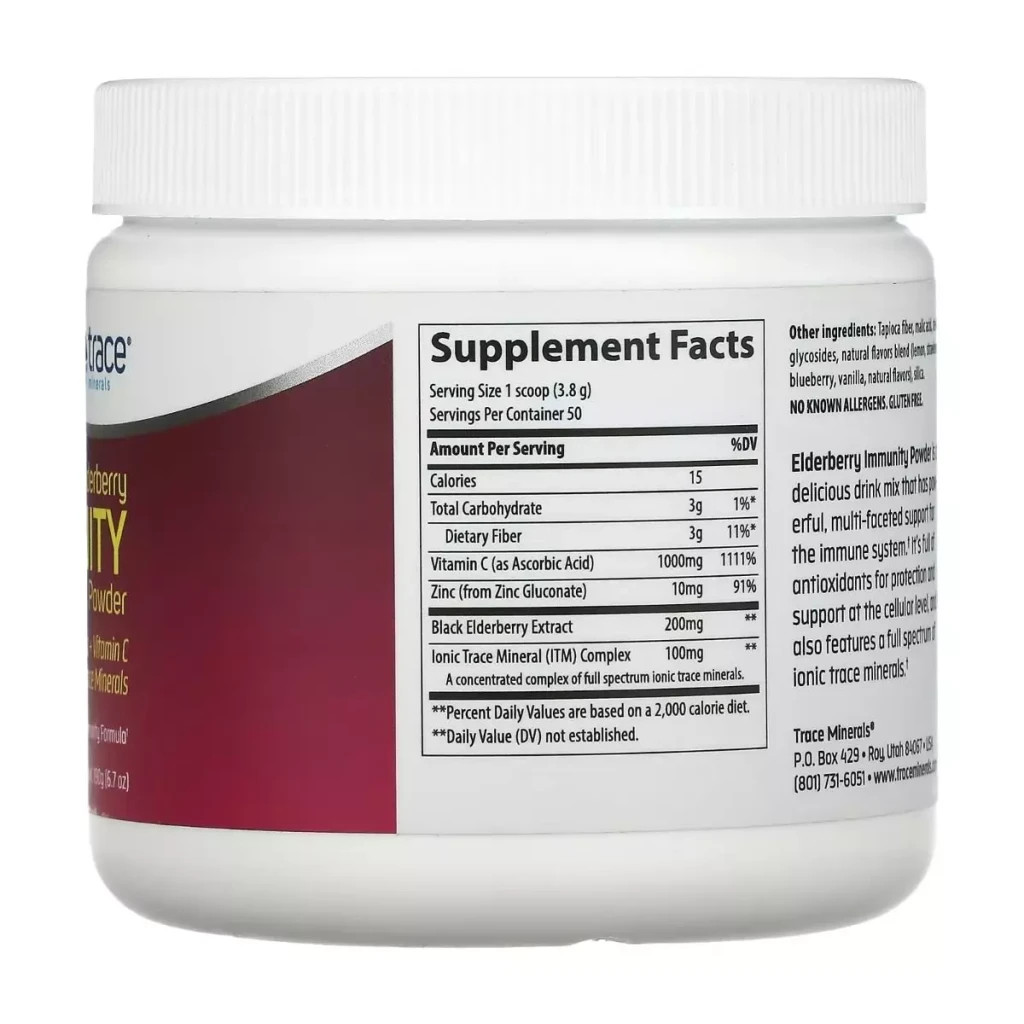 Мультивітамін Trace Minerals Посилення імунітету з бузиною, смак лимона та ягід, Elderber (TMR-00593) - зображення 2