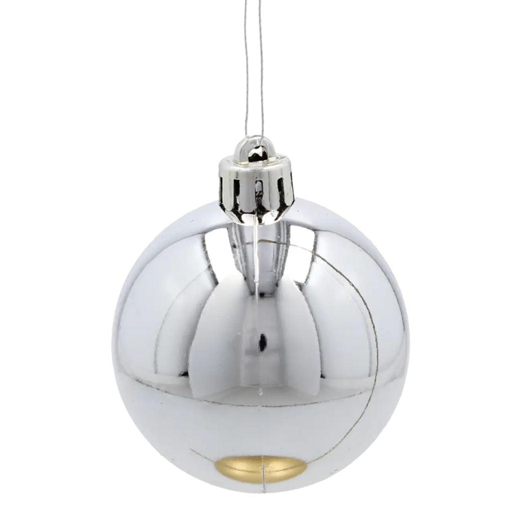 Ялинкова іграшка Chomik пластикові кульки 20 шт, 5см, сріблясті (5900779893801_3) - зображення 4