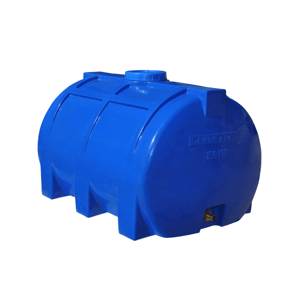 Ємність для води Рото Європласт горизонтальна харчова 150 л синя горловина 15 см (35) - зображення 1