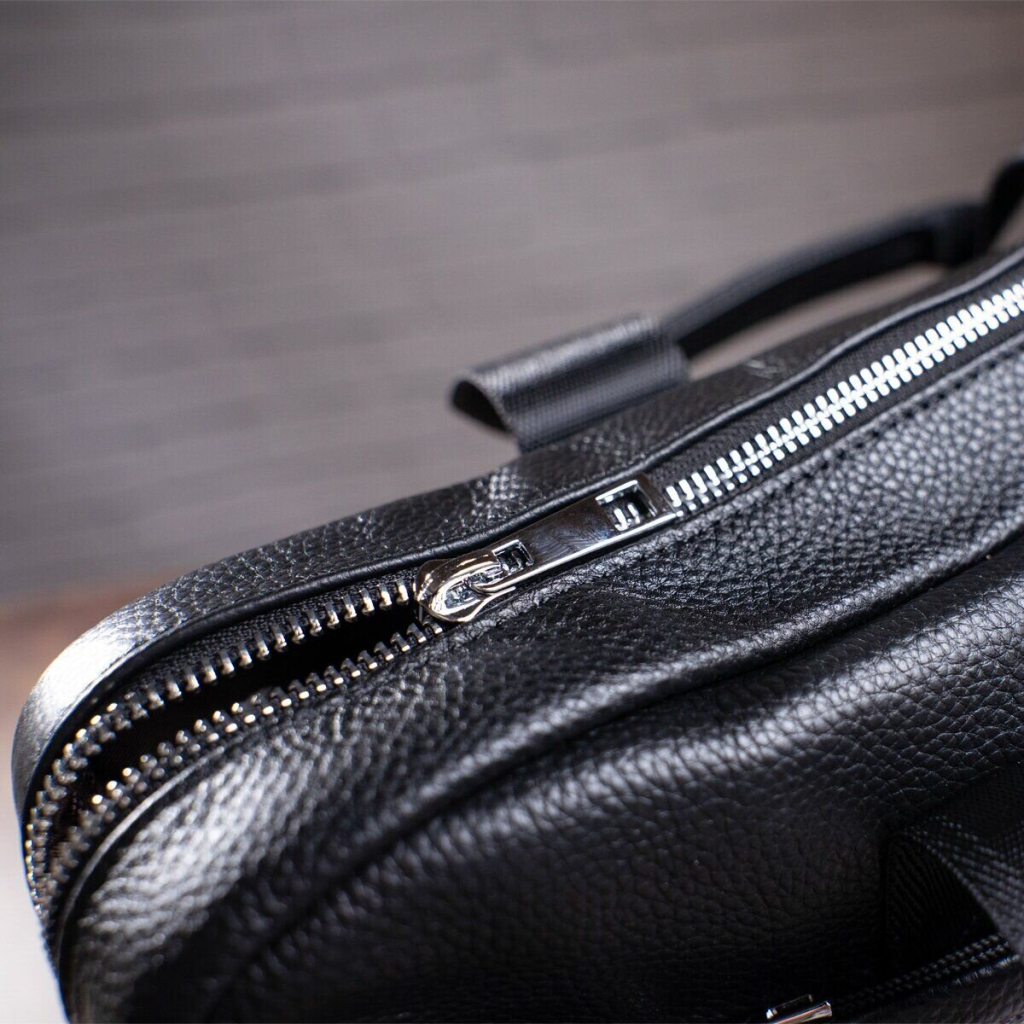 Сумка Vintage Чоловіча з зернистої шкіри Чорна (14886) - зображення 8