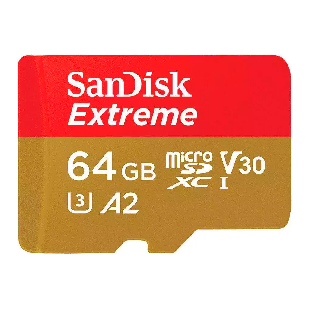Карта пам'яті SanDisk 64GB microSD class 10 UHS-I Extreme For Action Cams and Dro (SDSQXAH-064G-GN6AA) - изображение 3