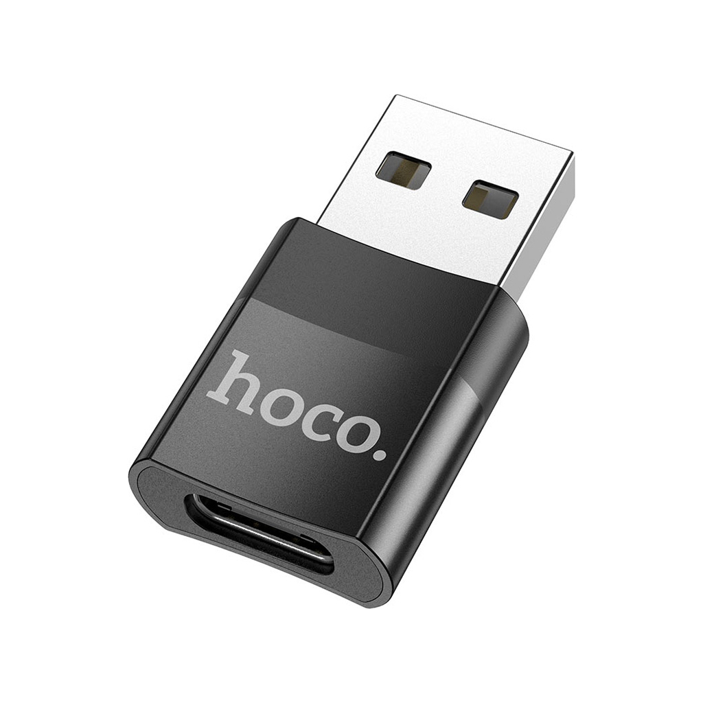 Перехідник UA17 USB M to USB-C F USB2.0 Black HOCO (6931474762009) - зображення 1