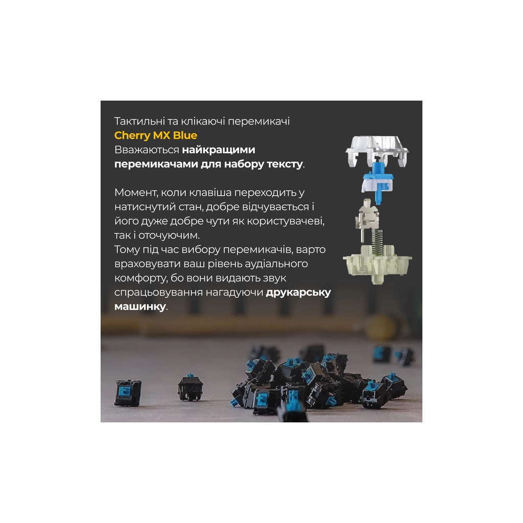 Клавіатура Ducky One 3 Cherry MX Blue RGB UA USB Black (DKON2108ST-CUAPXCLAWSC1) - зображення 6
