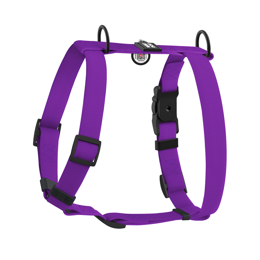 Шлея для собак WAUDOG Magnet анатомічна Н-подібна з QR-паспортом, магнітна пряжка-фастекс L фіолетова (26249) - изображение 1