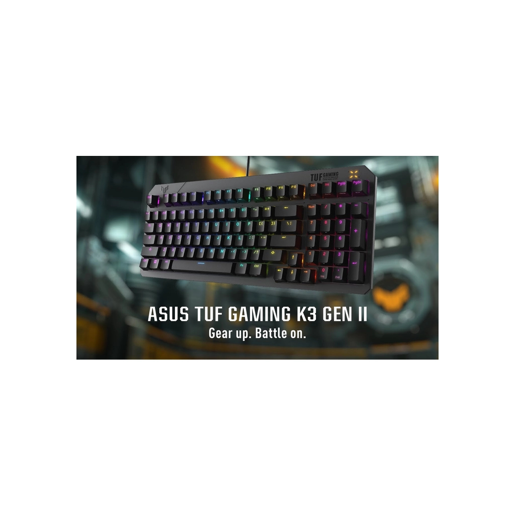 Клавіатура ASUS TUF Gaming K3 Gen II Opti-Mech RGB Red Switches USB UA Black (90MP0390-BKMA00) - зображення 7