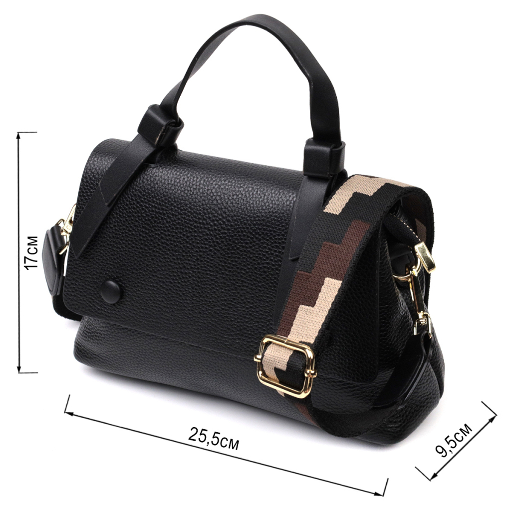 Сумка Vintage З натуральної шкіри Чорна (22336) - зображення 3