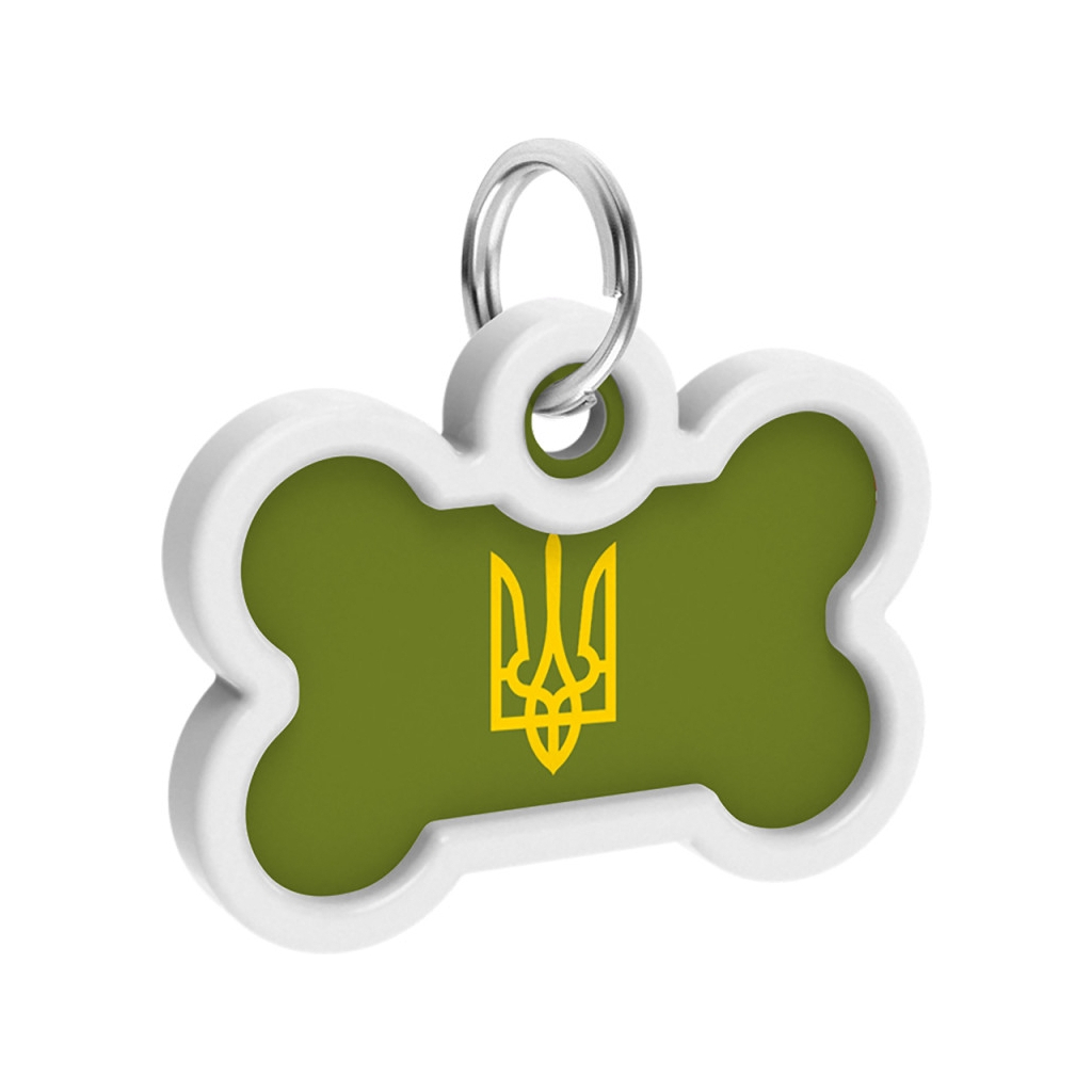 Адресник для тварин WAUDOG Smart ID з QR паспортом "Тризуб олива", кістка 40х28 мм (231-4032) - зображення 4