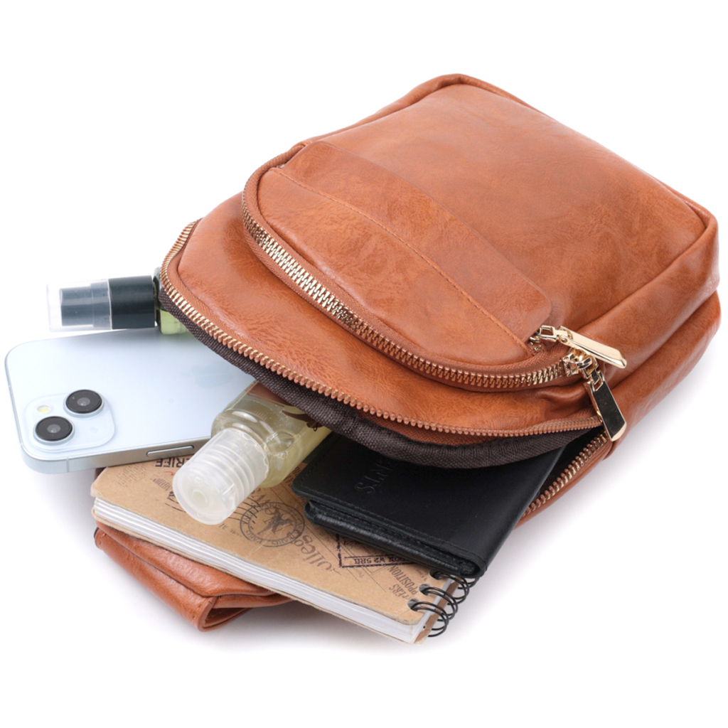 Сумка Vintage Жіноча з однією лямкою через плече з гладкої екошкіри Руда (22767) - зображення 8