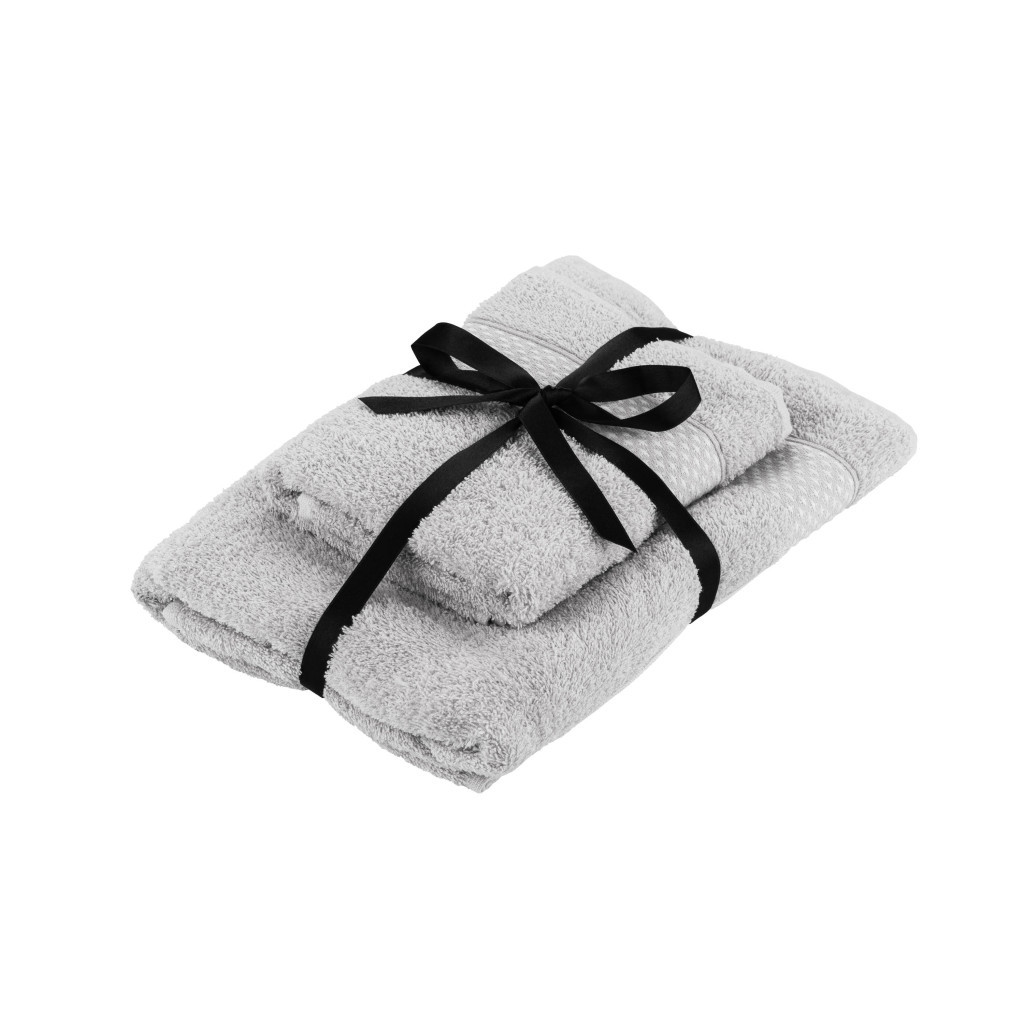 Рушник Ardesto набір махрових Holiday 2 шт 50х90см, 70х140см, 100% бавовна, сріблястий (ART2557SV) - зображення 1