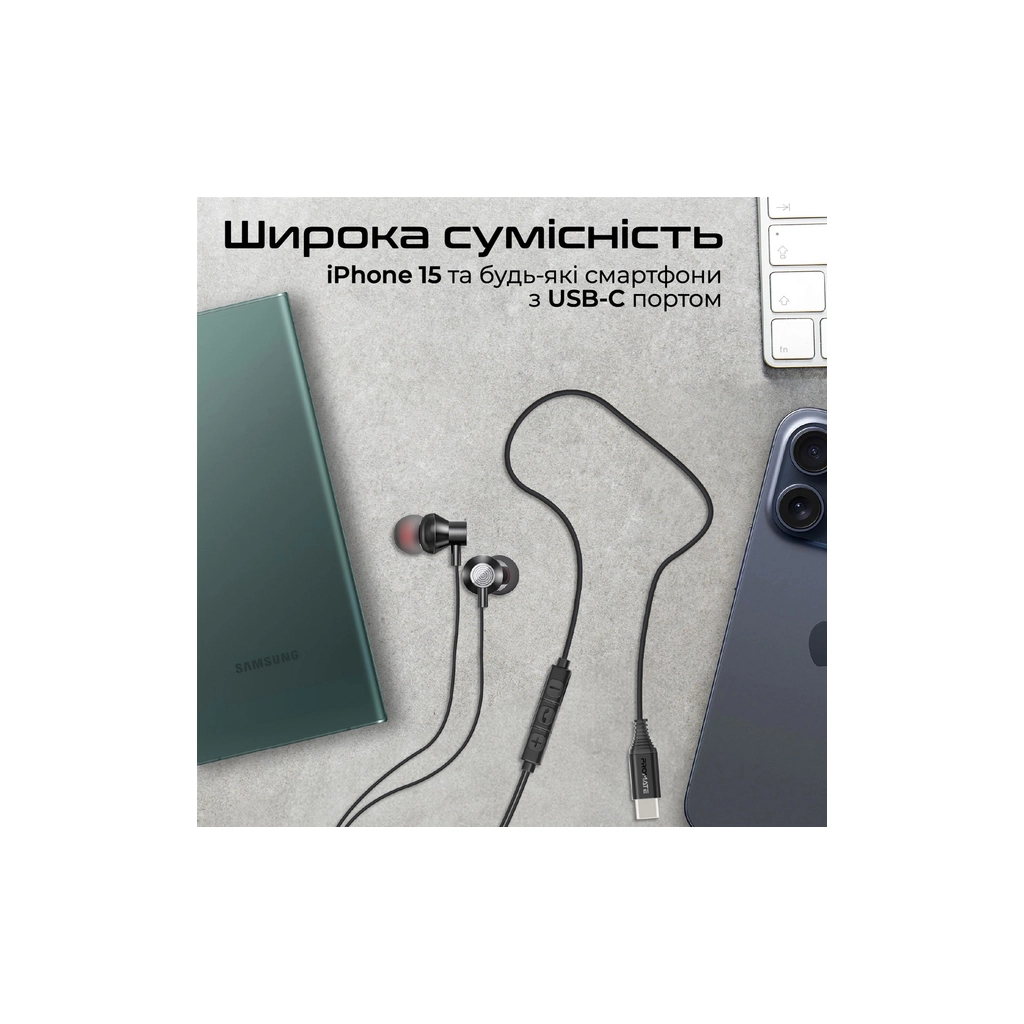Навушники Promate Silken-C Black (silken-c.black) - зображення 9