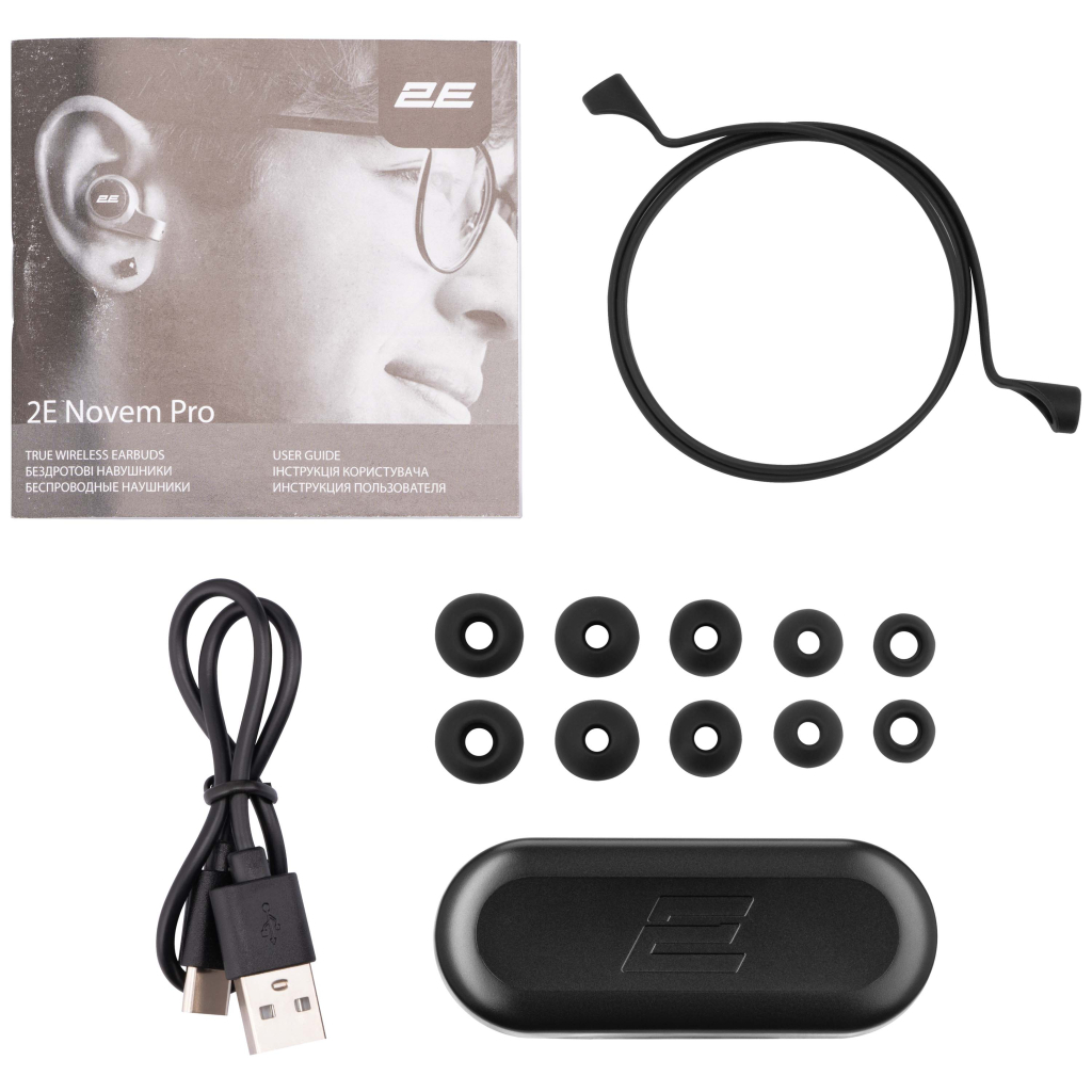 Навушники 2E Novem Pro True Wireless Waterproof Mic Black (2E-EBTWNPBK) - зображення 10