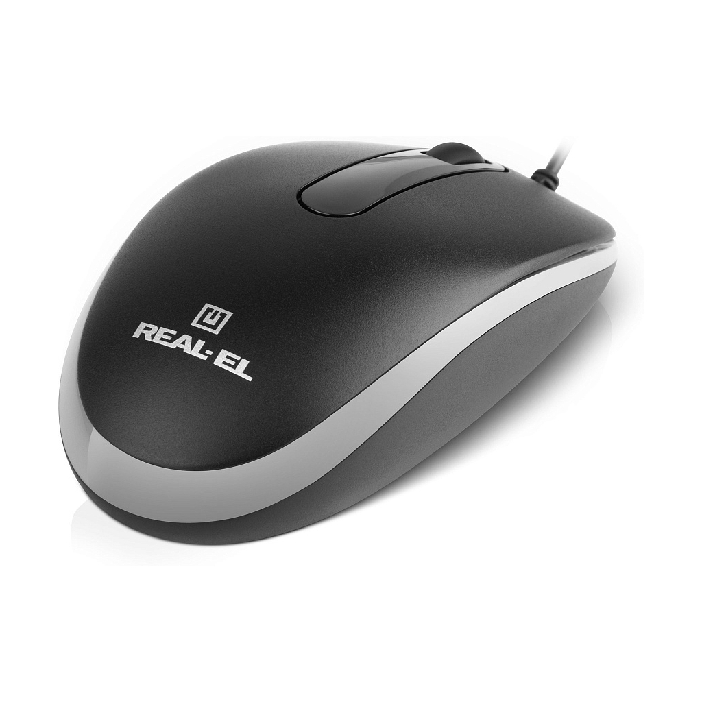 Мишка REAL-EL RM-215 USB Black/Gray (EL123200037) - зображення 6