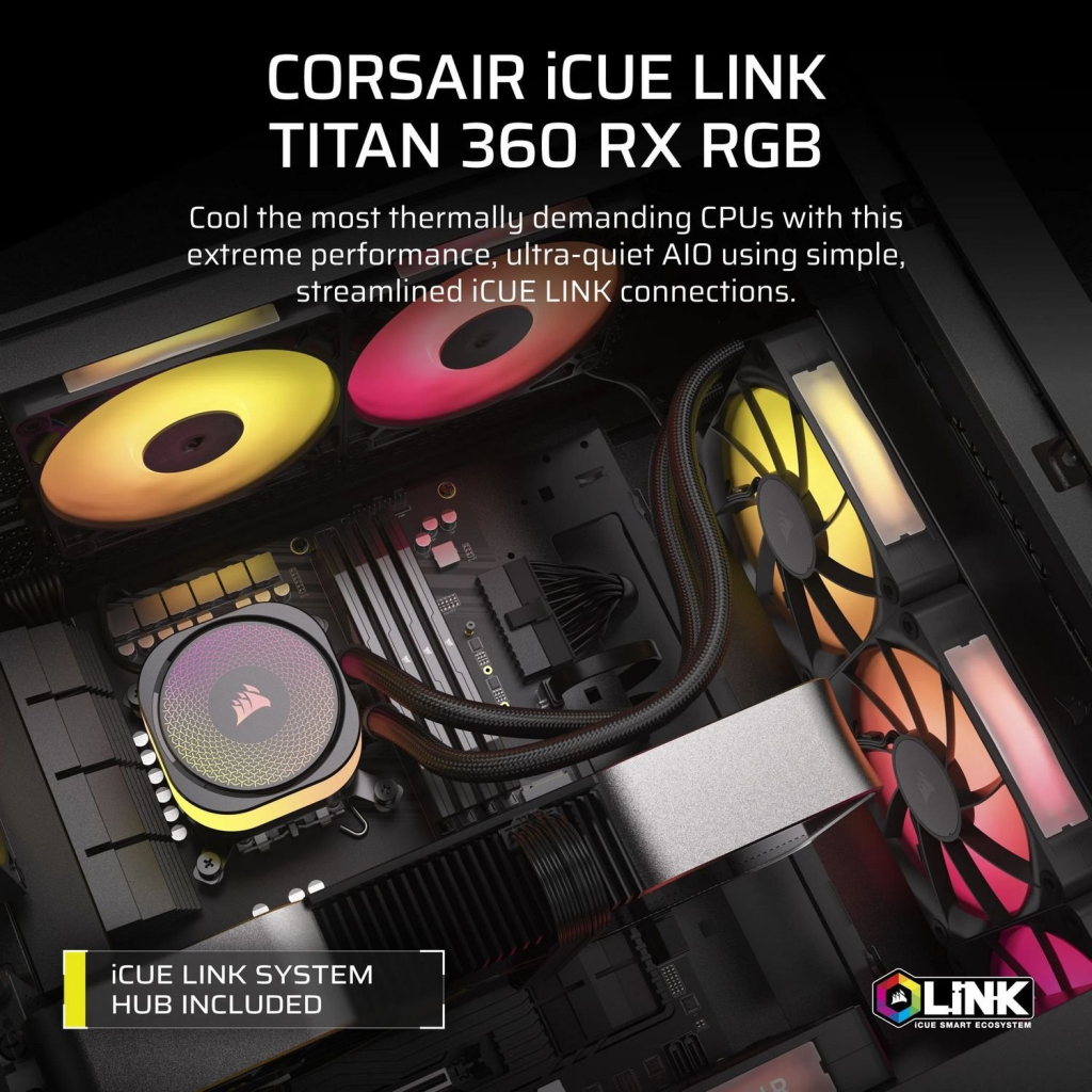 Система рідинного охолодження Corsair iCUE LINK TITAN 360 RX RGB (CW-9061018-WW) - зображення 9