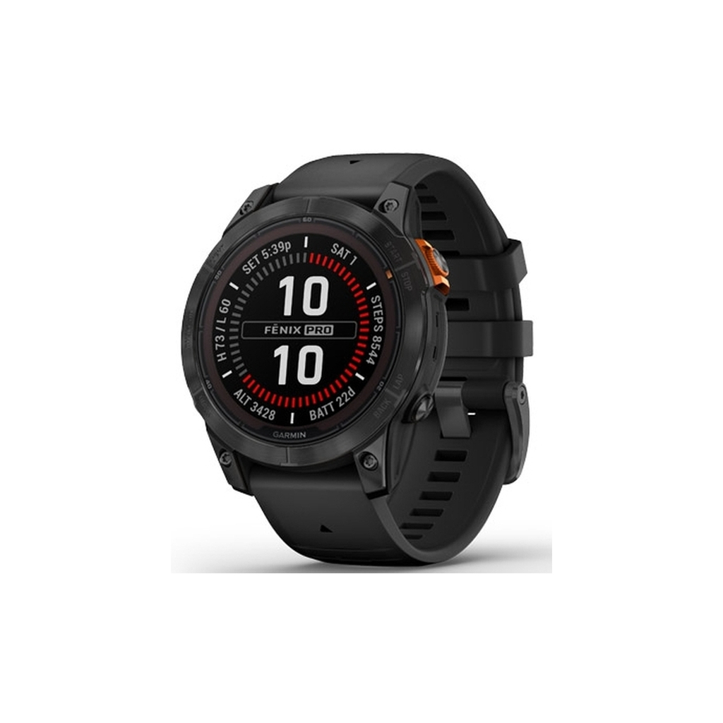 Смарт-годинник Garmin fenix 7 Pro Solar, Glass, SltGrySS w/ Black Band, GPS (010-02777-01) - зображення 1
