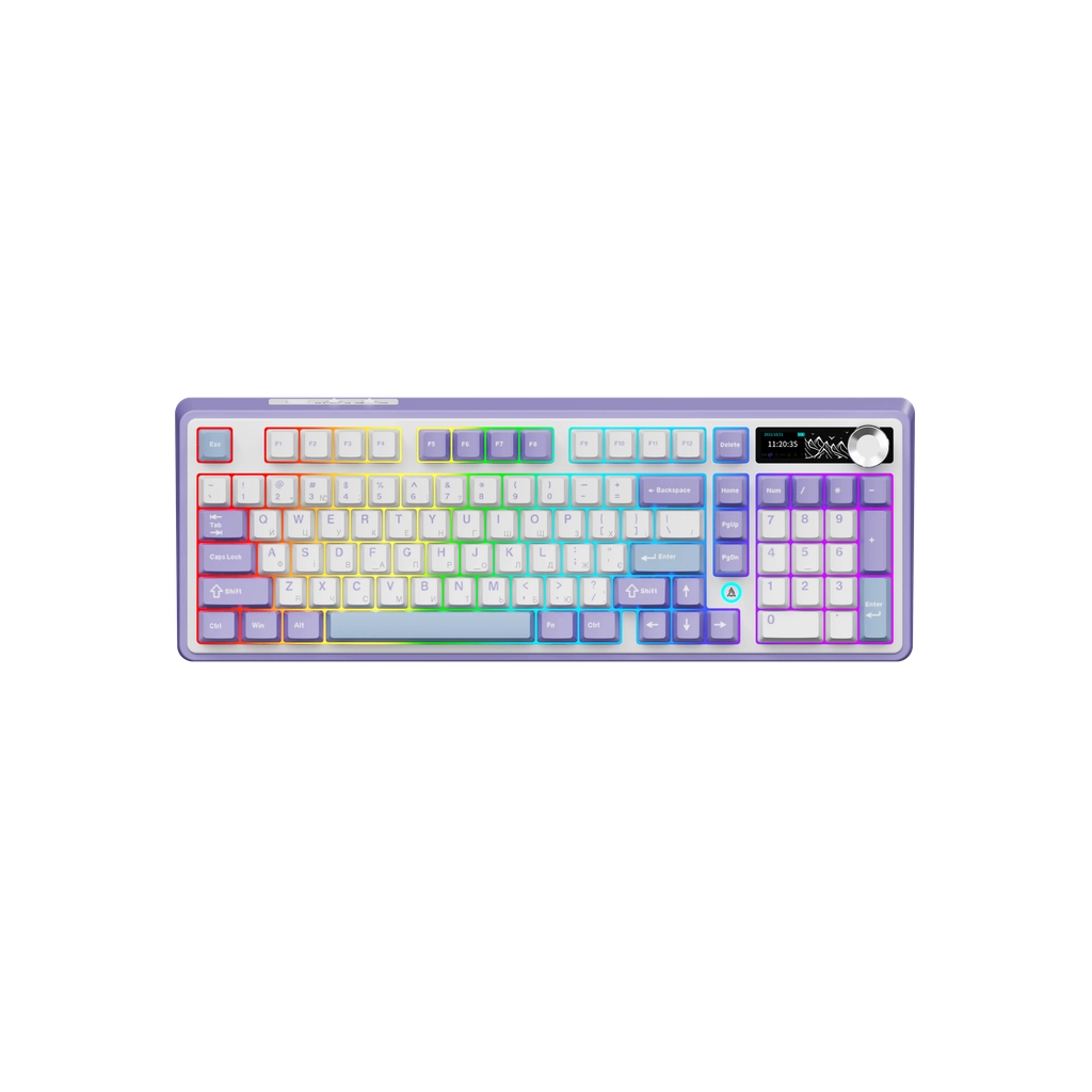Клавіатура Ajazz AK980 Clear Sky Switch Purple RGB USB/Wireless/Bluetooth UA Purple (AK980-CS-PWB) - зображення 2