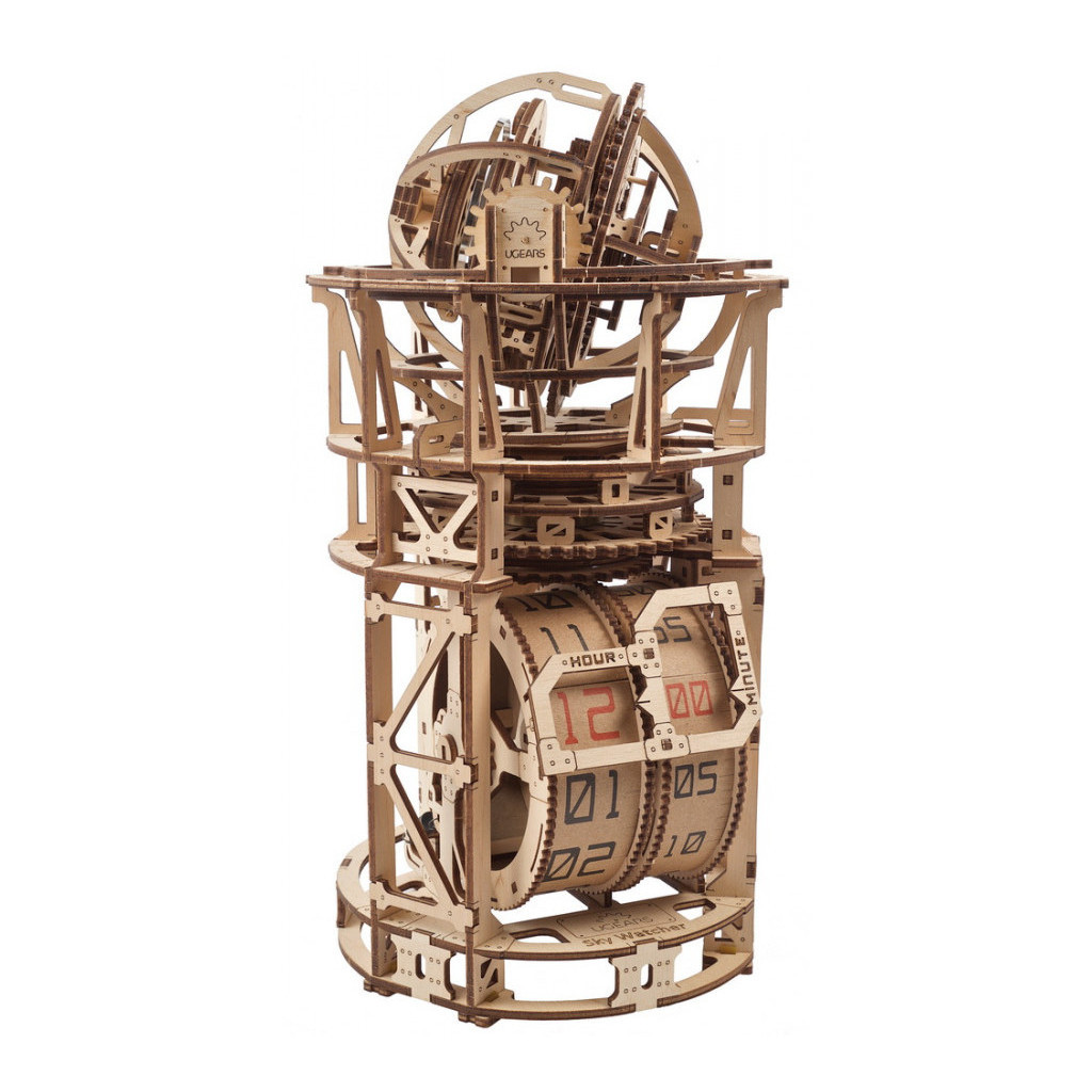Конструктор Ugears Астроном. Настільний годинник із турбійоном (6337289) - зображення 7