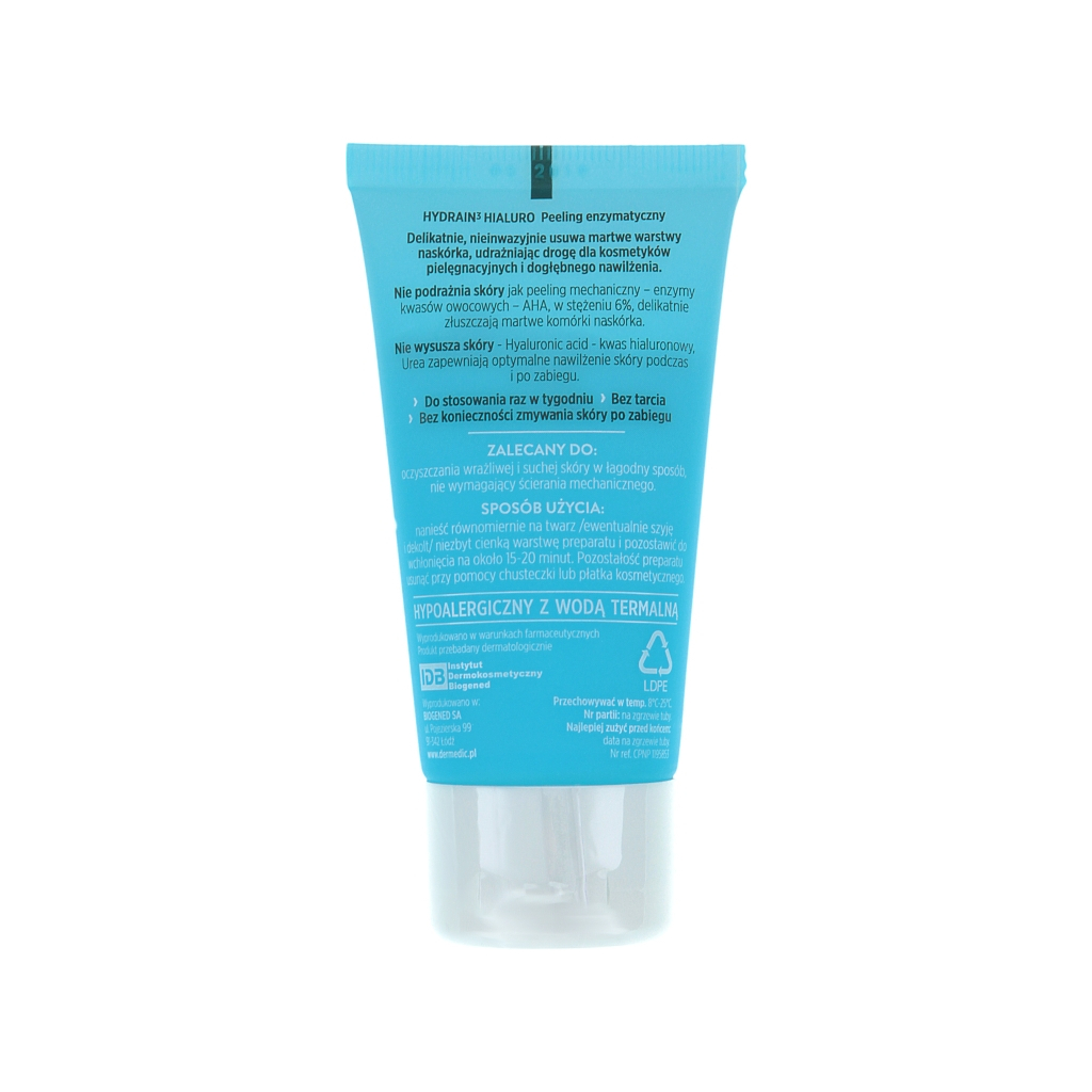 Пілінг для обличчя Dermedic Hydrain 3 Hialuro Ензимний Для м'якого очищення чутливої та сухої шкіри 50 мл (5906739783137) - зображення 2