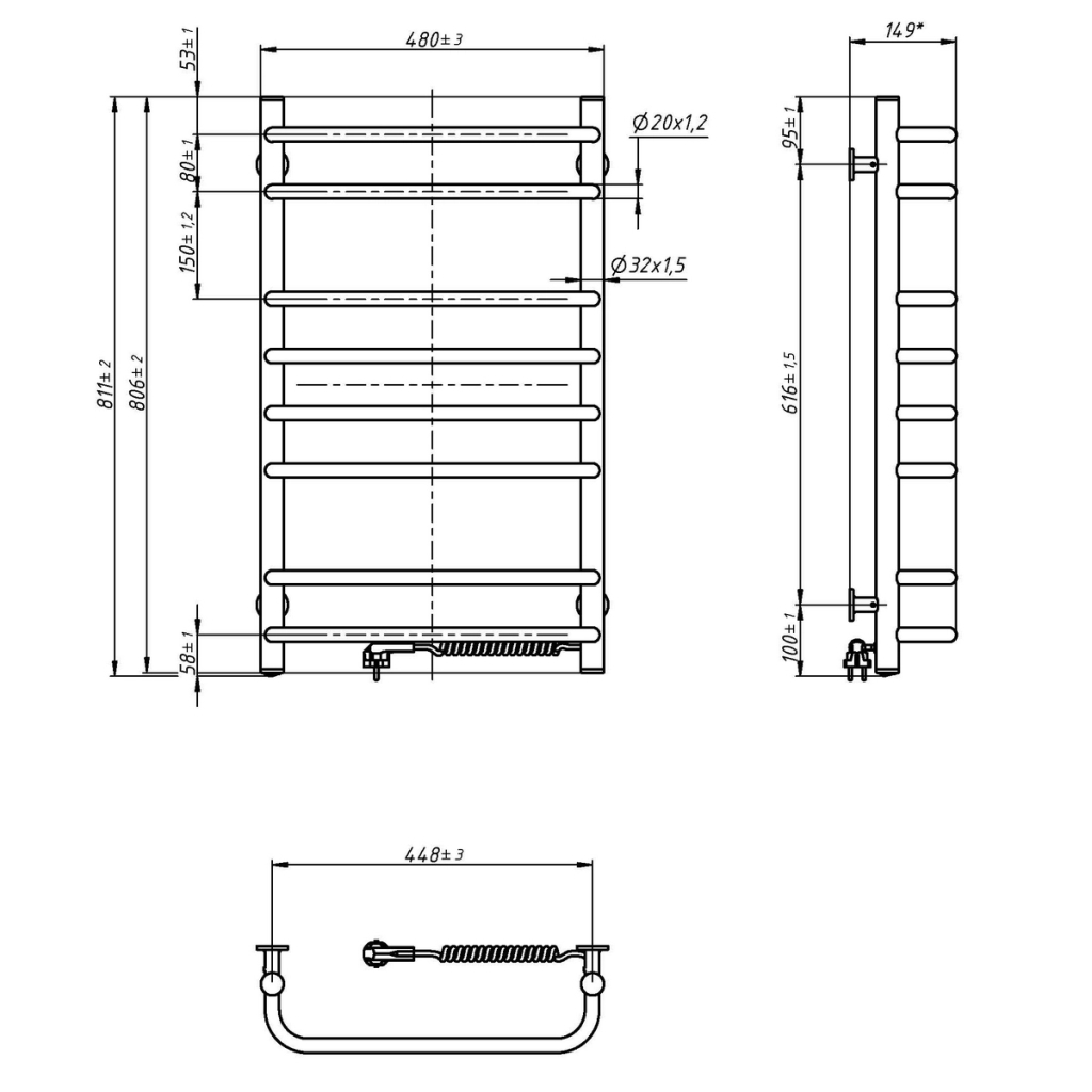 Сушарка для рушників Navin Симфонія, 800х480х150мм (12-009030-4880) - изображение 5