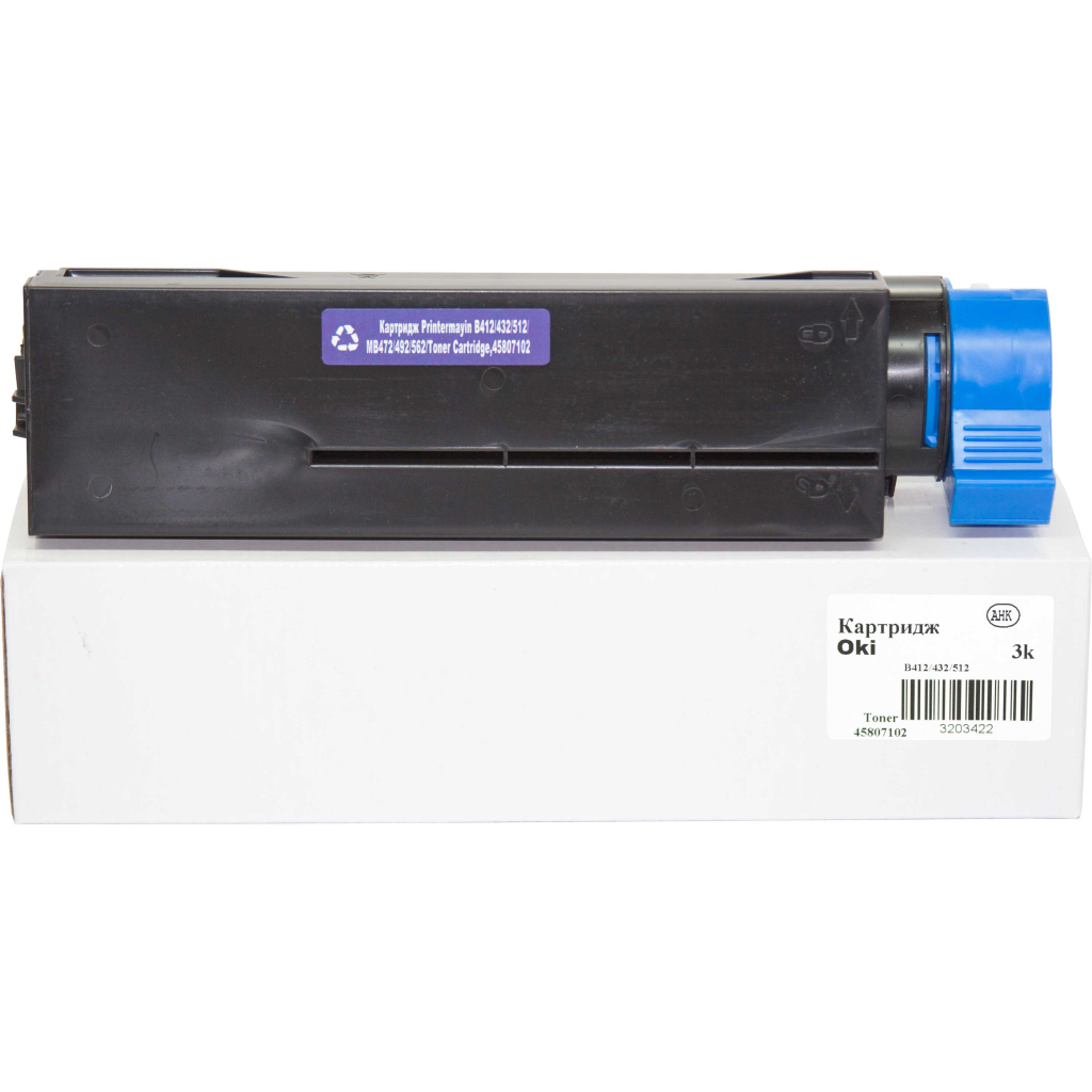 Тонер-картридж AHK OKI B412/B432/MB472 45807102 Black 3k (3203422) - изображение 1