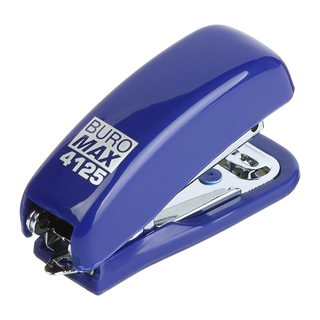 Степлер Buromax пластиковий МІНІ, 10 аркушів, (скоби №10), 61 х 36 х 23 мм, синій (BM.4125-02) - зображення 2